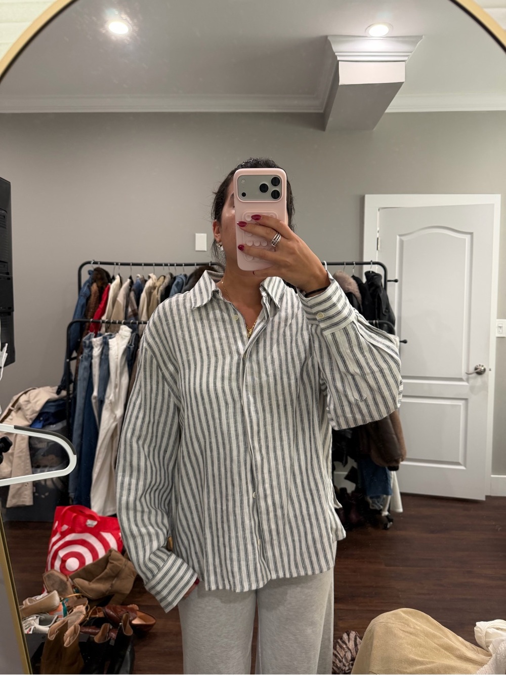 Reformation Striped Button-Down Shirt